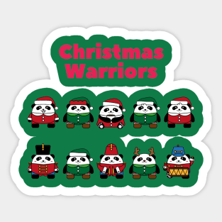 Christmas Warrior Panda's Sticker